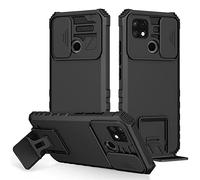 Funda para Xiaomi Redmi 9C NFC / 9C / 10A, Carcasa Protección Deslizante para la Cámara,con 360 Grados Full Body Anti-Shock Anti-arañazos Case Protector Bumper Silicona y Armor Soporte Carcasa, Negro