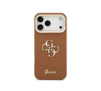 Funda per smartphone Guess Effetto Granulato Marrone con Supporto per iPhone 17 Pro