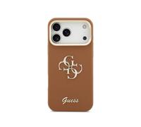 Funda per smartphone Guess Effetto Granulato Marrone con Supporto per iPhone 17 Pro Max