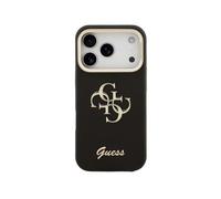 Funda per smartphone Guess Effetto Granulato Nera con Supporto per iPhone 17 Pro Max