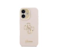 Funda per smartphone Guess effetto granulato rosa con supporto per iPhone 17