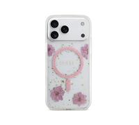 CG MOBILE Guess Resin Fiore Glitter Compatibile con MagSafe Custodia per iPhone 17 Pro Max (Rosa)