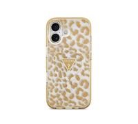 Funda per smartphone Guess PC+TPU Marrone Leopardata con Brillantini MagSafe per iPhone 17