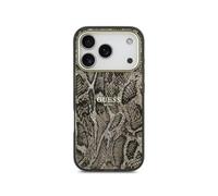 Funda per smartphone Guess PC+TPU Marrone Pitonato MagSafe per iPhone 17 Pro
