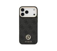 Funda per smartphone Guess Polipelle Nera Logo Strass con Cinturino per iPhone 17 Pro