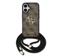 Funda per smartphone Guess PU Marrone Logo 4G con cordino per iPhone 17