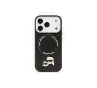 CG MOBILE Karl Lagerfeld Karl & Choupette Pins compatibile con custodia MagSafe per iPhone 17 Pro (nero)