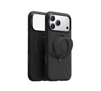 Funda per smartphone Torras Ostand Spin Softune Nera Supporto Magnetico per iPhone 17 Pro Max