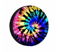 Fundas para neumáticos con estampado tie-dye para remolques, con textura de tinta arcoíris, multicolor, espiral, mármol, bohemio, para RV, resistentes a la intemperie, universales, aptas para viajes e