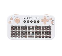 FUNDIAN Tastiera Bluetooth con Jog Mouse e Ricevitore Audio, Bianco, Telecomando Wireless Compatibile con Smartphone, Laptop, Tablet, iPad, Nvidia Shield TV, Xiaomi TV Stick, Mi Box, Fire TV