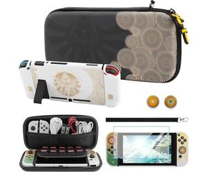 FUNDIARY Custodia per interruttore per Zelda Tear of the Kingdom, borsa da viaggio rigida sottile e portatile per Nintendo Switch kit di accessori con guscio protettivo per PC, pellicola protettiva,