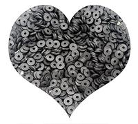 Fundiyoug Perline in argilla nera, 3000 perline disco in vinile da 6 mm, rotonde, piatte, per orecchini, collane, gioielli