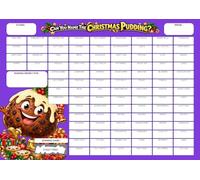 Fundraiser Hero Christmas Pudding - Cartoncino gratta e vinci, formato A4 | 100 quadrati su carta da 330 g/m²; vincitore gratta e vincitore nascosto; realizzato nel Regno Unito per fiere natalizie
