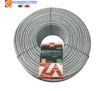 Fune Cavo Corda Acciaio ZINCATO Bobina Rotolo 50-100 Metri 42-72 Filo Ø 2-14 mm