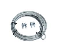 Fune Cavo Corda Acciaio Zincato gancio Asola 4 mm a 133 fili completa di redance