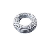 Fune Corda in Acciaio Zincato, Ideale per Tiranti, Trazione, Giardinaggio, Usi generici, Hobbystica, Impianti Elettrici, Carico Max 110 kg, Non per Sollevamento, Misura Ø 6 mm x 25 metri