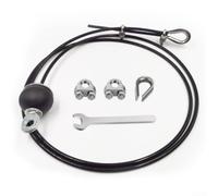 Fune da 5 mm in acciaio rivestito in plastica, per la casa, la palestra, ricambio nero, lunghezza 2 m, con strumenti inclusi per sistemi di allenamento della forza (4 metri)