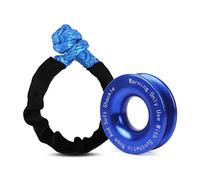 Fune del verricello da 55000 libbre, grillo morbido sintetico + set di anelli di recupero, grilli robusti con manicotto protettivo for il recupero di veicoli su camion Accessori per verricelli(Blue)