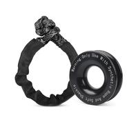 Fune del verricello da 55000 libbre, grillo morbido sintetico + set di anelli di recupero, grilli robusti con manicotto protettivo for il recupero di veicoli su camion Accessori per verricelli(Black)