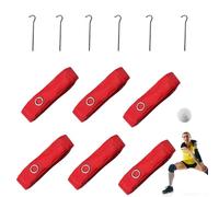 Fune di confine da spiaggia, da pallavolo, resistente cavo cortile con ancoraggio a sabbia e punte in acciaio inox, facile da usare, per il cortile e l'uso in spiaggia