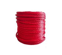 Fune for verricello sintetica ad alta resistenza da 10 mm x 200 m for gru, verricello/ormeggio/trazione/traino/attrezzaggio Alta tenacità(Red)