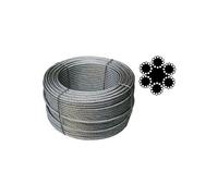 Fune in Acciaio Zincata Commerciale 72 fili Ø mm 4 Rotolo da mt 100