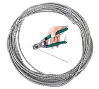 Fune metallica in acciaio inossidabile, Cavo in acciaio inossidabile da 3 mm for ringhiere for ponti e scale, fai da te, argento, lunghezze multiple(15M/49.2ft)