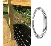 Fune metallica in acciaio inossidabile, Cavo metallico in acciaio inossidabile da 1/8 di pollice, 7x7, ferramenta for ringhiere for ponti, argento, 1M-100M(15M/49.2ft)