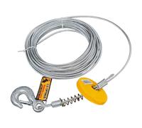 FUNE METALLICA ZINCATO CAVO VERRICELLO ARGANO GANCIO TRAINARE RIMORCHIO 20MT 4MM