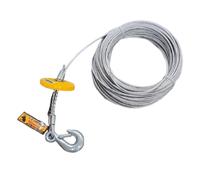 FUNE METALLICA ZINCATO CAVO VERRICELLO ARGANO GANCIO TRAINARE RIMORCHIO 30MT 4MM