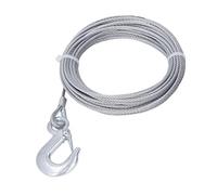 Fune per verricello in acciaio inossidabile resistente 4 mm x 12 m 2000 libbre Resistenza alla rottura Cavo zincato per attrezzature, sollevamento, progetti fai te, costruzione