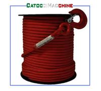 FUNE TESSILE Ø mm 10 mt 100 ALTA TENACITA' DOPPIA TRECCIA ROSSA 1700 kg DOCMA