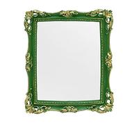 Funerom Specchio decorativo vintage, 28 x 24 cm, da parete e da tavolo, quadrato (verde)
