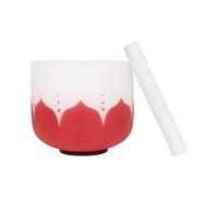 FUNFANG Campana tibetana in cristallo da 20,3 cm, per musicoterapia rituale, con martelletto e anello in gomma, per la creazione di musica, guarigione, meditazione, yoga, casa e ufficio