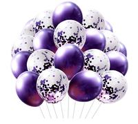 FUNFEST Confezione da 36 palloncini viola e paillettes - lattice 30 cm & coriandoli