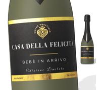 FunFest - Etichetta Bottiglia Prosecco/Spumante - Bebè in arrivo - Nero & Oro