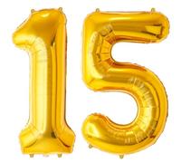 FUNFEST Palloncini 15 o 51 Anni Oro Giganti 100cm