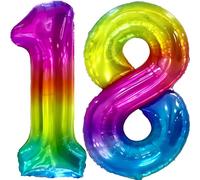 FUNFEST Palloncini 18 o 81 Anni Arcobaleno Giganti 100cm