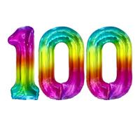 FUNFEST Palloncini Compleanno 100 Anni Arcobaleno - Numeri Giganti (100cm)