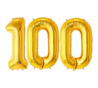 FUNFEST Palloncini Compleanno 100 Anni Oro - Numeri Giganti (100cm)