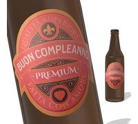 FunFest - Set di 6 Etichette per Bottiglia di Birra - Buon Compleanno - Verde & Oro