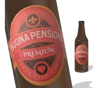 FunFest - Set di 6 Etichette per Bottiglia di Birra - Buona Pensione - Verde & Oro