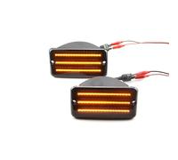 FUNFOB Indicatori di direzione Luci Posizione Laterali LED Dinamiche Ambra Paraurti Anteriore Luce Parcheggio Bianca Indicatore Per Jeep Per Wrangler TJ 1997-2006 Indicatori Specchio Lateral(Smoked)