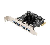 FUNFOB Scheda PCI USB 3.0 a 4 Porte Scheda di Espansione PCI-E USB 3.0 Scheda Adattatore da PCIE a USB 3.0 per Slot PCIE 1X 4X 8X 16X