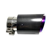 FUNFOB Terminali di Scarico per Auto 1PC Punta Scarico Rotonda Tubo Viola Tubo Scarico in Fibra di Carbonio Lucida Tubo di Scarico Semplice per BMW Terminale Scarico Auto(60MM IN-114MM out)