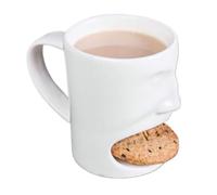 Funge Face Ceramic Mug - Tazza Di Caffè Con Slot Per Biscotti, Bevande La Colazione Resistente Al Calore | Accessorio Da Tavolo Unichee Scuola Ristorazione Dormitory Camera Letto Brinidatore Lavoro