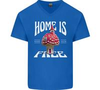 Funghi Casa È Dove Sei Libero Maglietta In Cotone A V-Collo Per Uomo