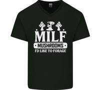Funghi Che Mi Piace Raccogliere MILF Maglietta In Cotone A V Per Uomo