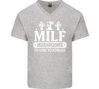 Funghi Che Mi Piace Raccogliere MILF Maglietta In Cotone A V Per Uomo