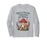 Funghi Donna Fungaiola Porcini Cinquant’Anni Compleanno Maglia a Manica